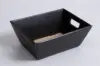 6W x 8-1/4L x 3-1/4H, Market Trays with Handles, Black