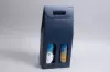 7L x 3-1/2W x 15H, Italian Wine Boxes, Juta Blue Linen