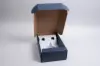 7-1/4L x 3-1/2W x 13-3/8H, Italian Wine Boxes, Juta Blue Linen