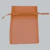 3W x 4H, Sheer Organza Satin Cord Gift and Wine Pouches, Copper