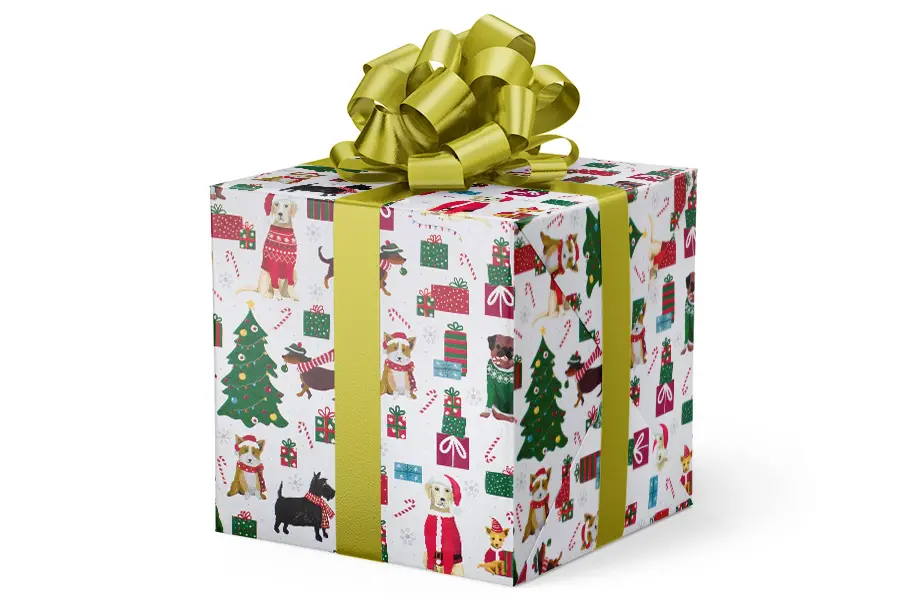 24W x 417 ft, Holiday Wrapping Paper, Furry & Bright