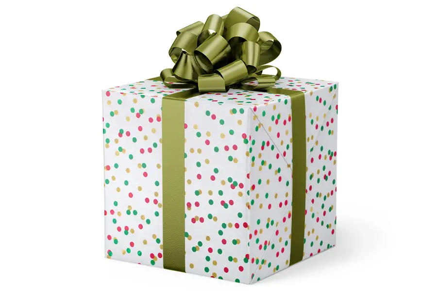 24W x 417 ft, Everyday Wrapping Paper, Christmas Confetti