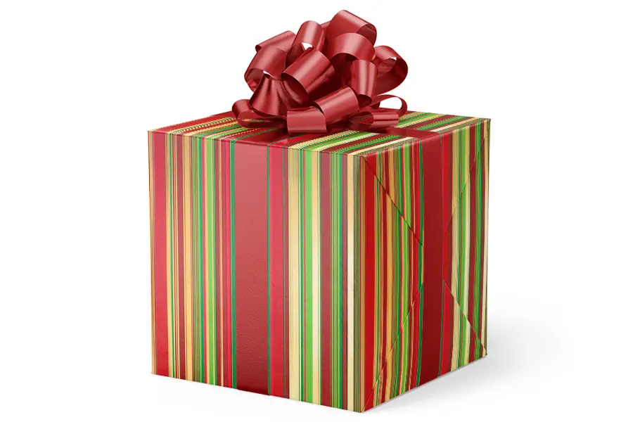 24W x 417 ft, Everyday Wrapping Paper, Red-Green Sidney
