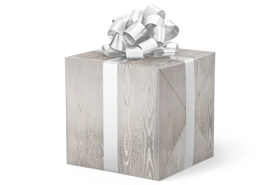 24W x 417 ft, Everyday Wrapping Paper, White Plaid