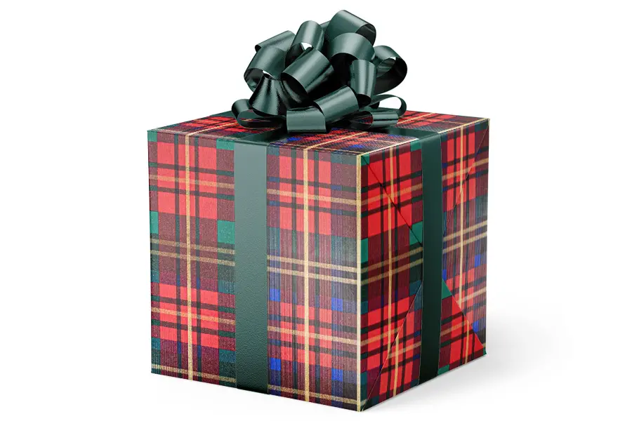 24W x 417 ft, Everyday Wrapping Paper, Traditional Red Plaid