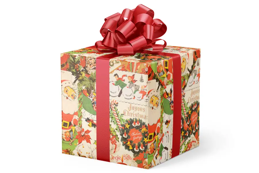 24W x 417 ft, Holiday Wrapping Paper, Old Fashion Christmas