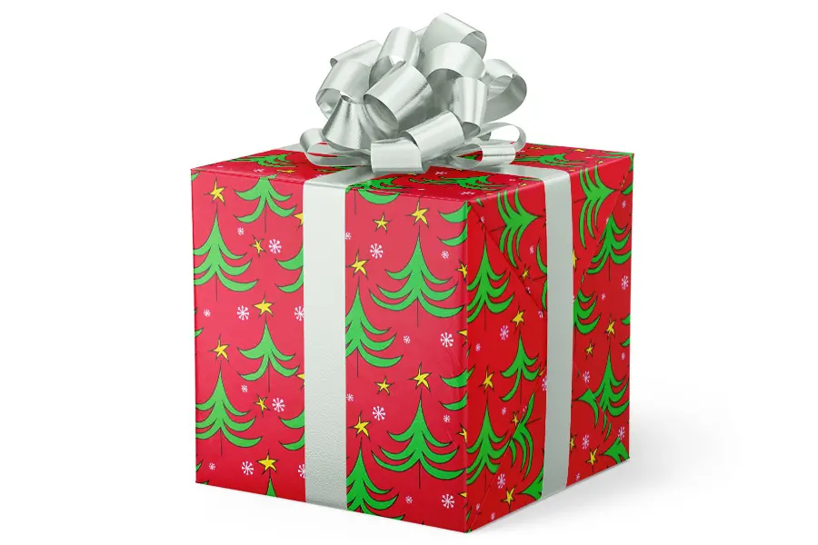 24W x 417 ft, Holiday Wrapping Paper, Grinchy Trees