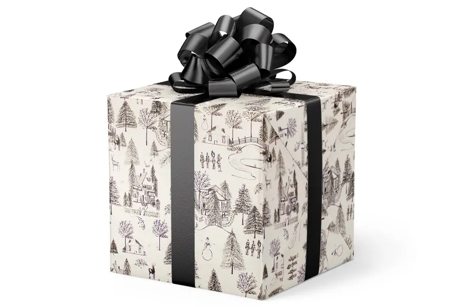 24W x 417 ft, Holiday Wrapping Paper, Wintertown