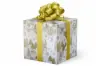 24W x 417 ft, Holiday Wrapping Paper, Gold Wintertown