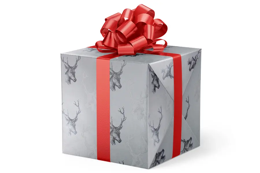24W x 417 ft, Holiday Wrapping Paper, Draft Deer