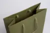 8W x 4D x 10H, Matte Gaia Eurotote Bags with Paper Rope Handles, Olive Green
