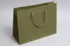 16W x 6D x 12H, Matte Gaia Eurotote Bags with Paper Rope Handles, Olive Green