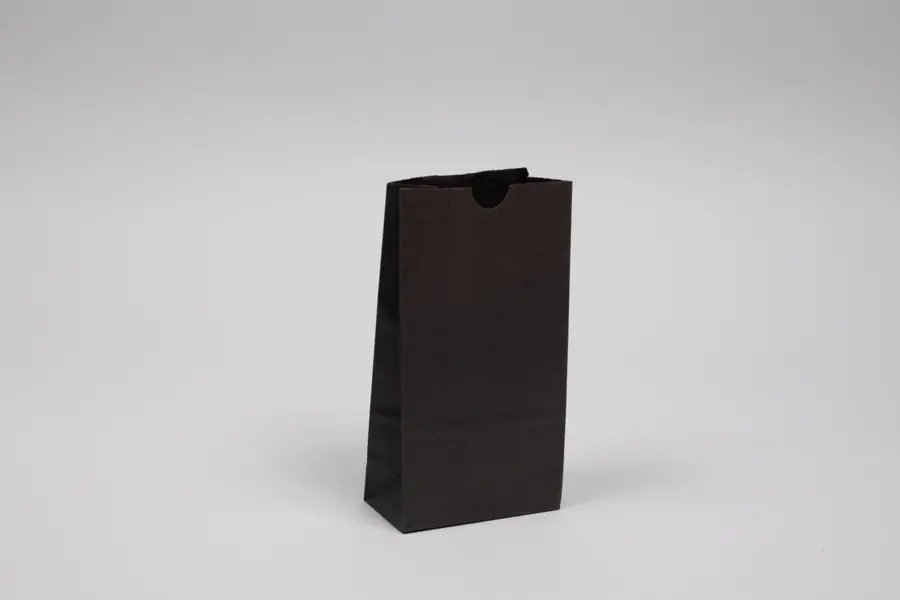 4-1/8W x 2-1/2D x 7-7/8H, Stand Up Colored Paper Bags, Black