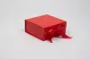 6L x 6W x 2-3/4H, Scratch Resistant Matte Finish Ribbon Magnetic Boxes, Matte Red