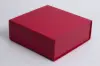 6L x 6W x 2-3/4H, Leatherette Magnetic Lid Gift Boxes, Red Leatherette