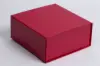8L x 8W x 3H, Leatherette Magnetic Lid Gift Boxes, Red Leatherette