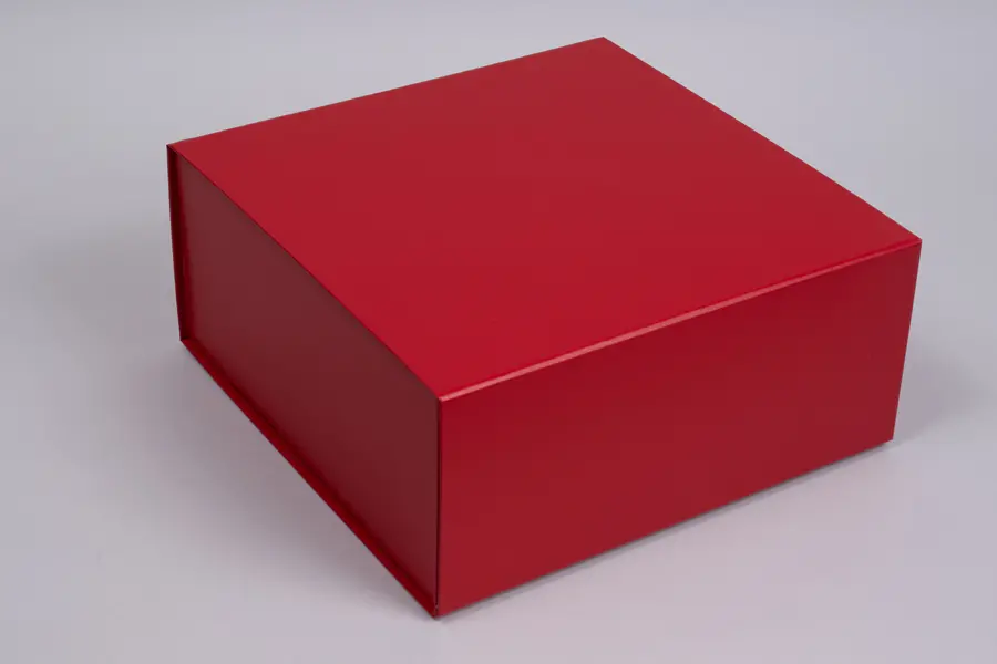 10L x 10W x 4-1/2H, Scratch Resistant Matte Finish Magnetic Boxes, Matte Red