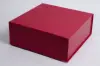 10L x 10W x 4H, Leatherette Magnetic Lid Gift Boxes, Red Leatherette