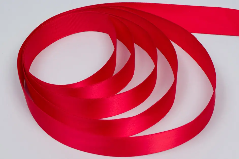 7/8W (22mm) x 100 yds, Double Face Satin Ribbon, Red Satin