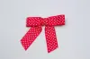 3W x 2-3/4 Bow, Pre-Tied Grosgrain Polka Dot Bows With Wire Twist, Red Polka Dots Grosgrain