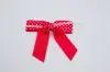 3W x 2-3/4 Bow, Pre-Tied Grosgrain Polka Dot Bows With Wire Twist, Red Polka Dots Grosgrain