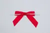 2-1/2W x 2 Bow, Pre-Tied Satin Bows With Wire Twist, Red Satin