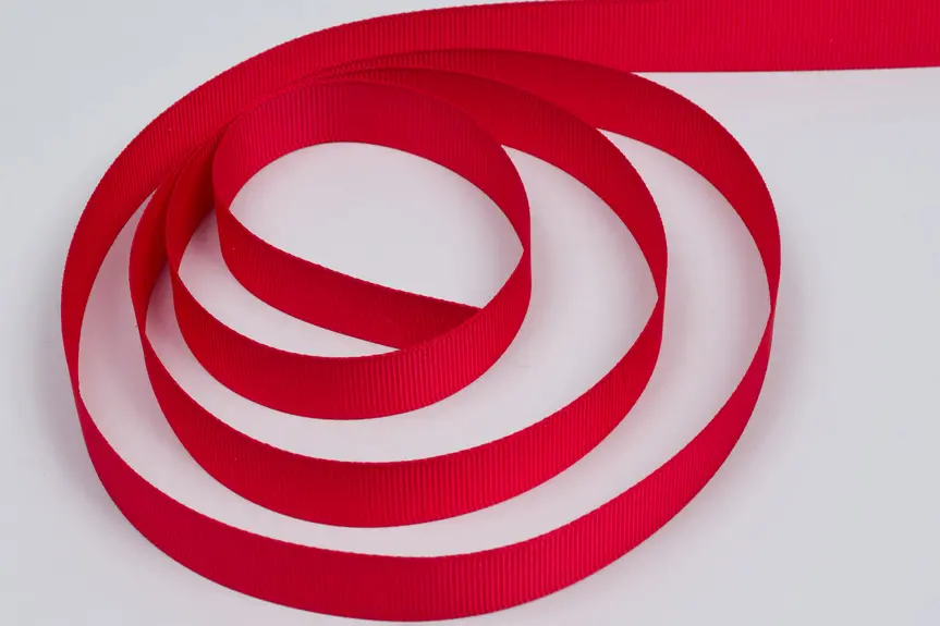 5/8W (16mm) x 100 yds, Grosgrain Fabric Ribbon, Red Grosgrain