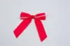 3W x 2-3/4 Bow, Pre-Tied Satin Bows With Wire Twist, Red Satin