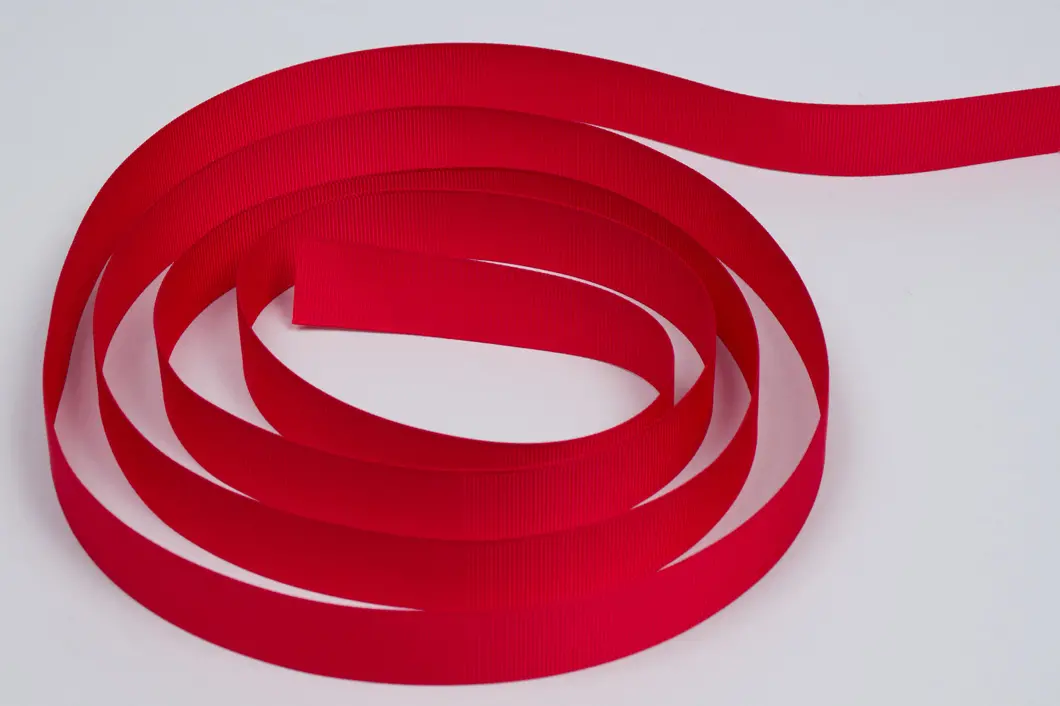7/8W (22mm) x 100 yds, Grosgrain Fabric Ribbon, Red Grosgrain