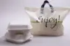 19W x 9D x 12H, Soft Loop Handled Plastic Take-Out Bags, Cream
