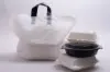 19W x 9D x 12H, Soft Loop Handled Plastic Take-Out Bags, White