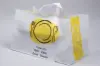10W x 10D x 12H, Clear Frosted Soft Loop Handle, White