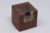 4L x 4W x 4H, Chocolate Cocoa Brown Bakery Boxes with Window, Chocolate Brown