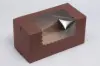 8L x 4W x 4H, Chocolate Cocoa Brown Bakery Boxes with Window, Chocolate Brown
