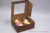 10L x 10W x 4H, Chocolate Cocoa Brown Bakery Boxes with Window, Chocolate Brown