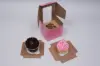 4L x 4W x 4H, Strawberry Pink Bakery Boxes with Window, Strawberry