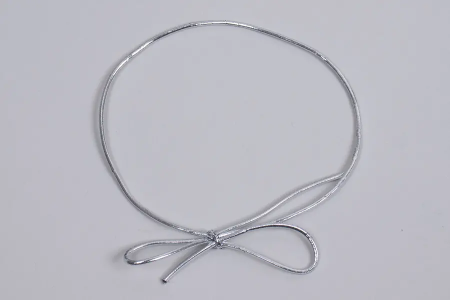 16L, Stretch Loop Bows, Metallic Silver