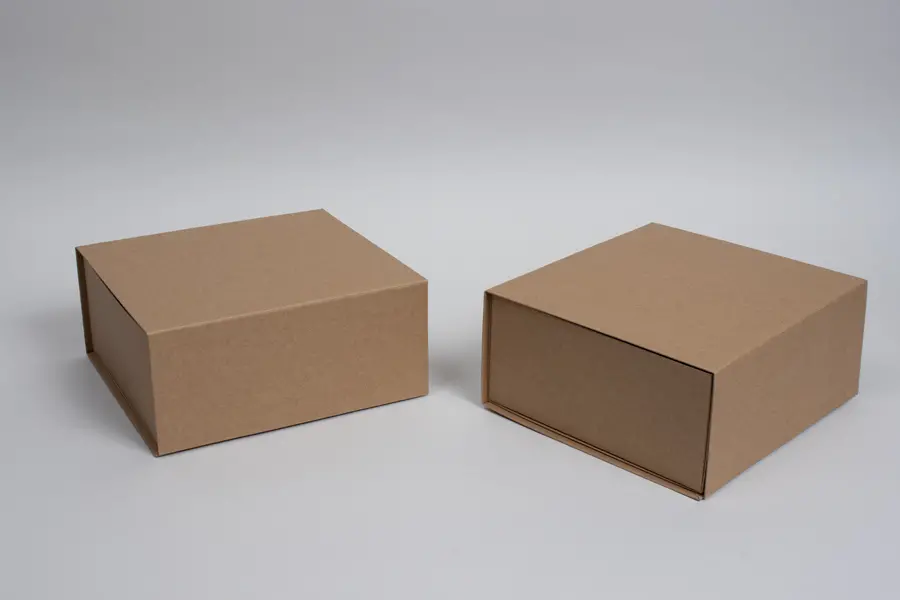 5-7/8L x 5-1/4W x 2-1/2H, Premium Folding Vesta Gift Boxes, Natural Kraft