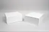 8-1/2L x 7-3/4W x 3-3/4H, Premium Folding Vesta Gift Boxes, White
