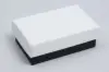 2-1/2L x 1-1/2W x 7/8H, 2-Piece Set-Up Jewelry Boxes w/Fiber Insert, Black Onyx and White Canvas
