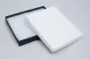3-3/4L x 5-1/4W x 7/8H, 2-Piece Set-Up Jewelry Boxes w/Fiber Insert, Black Onyx and White Canvas