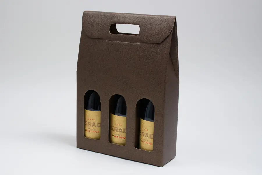 10-5/8L x 3-1/2W x 15H, Italian Wine Boxes, Chocolate Pebble