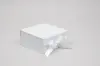 6L x 6W x 2-3/4H, Scratch Resistant Matte Finish Ribbon Magnetic Boxes, Matte White