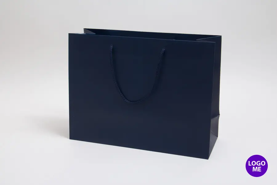 16W x 6D x 12H, Matte Eurotote Bags with Rope Handles, Matte Navy