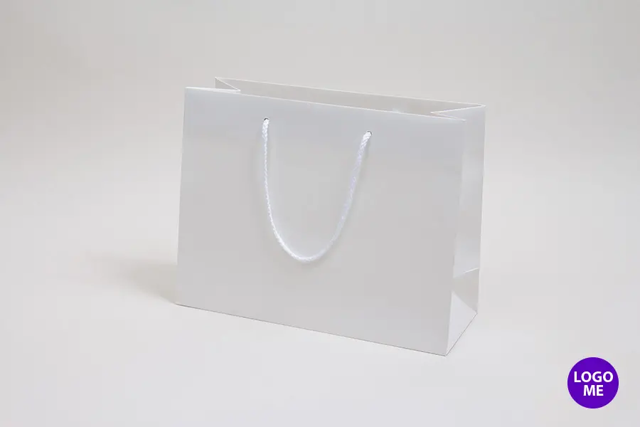 13W x 5D x 10H, Matte Eurotote Bags with Rope Handles, Matte White