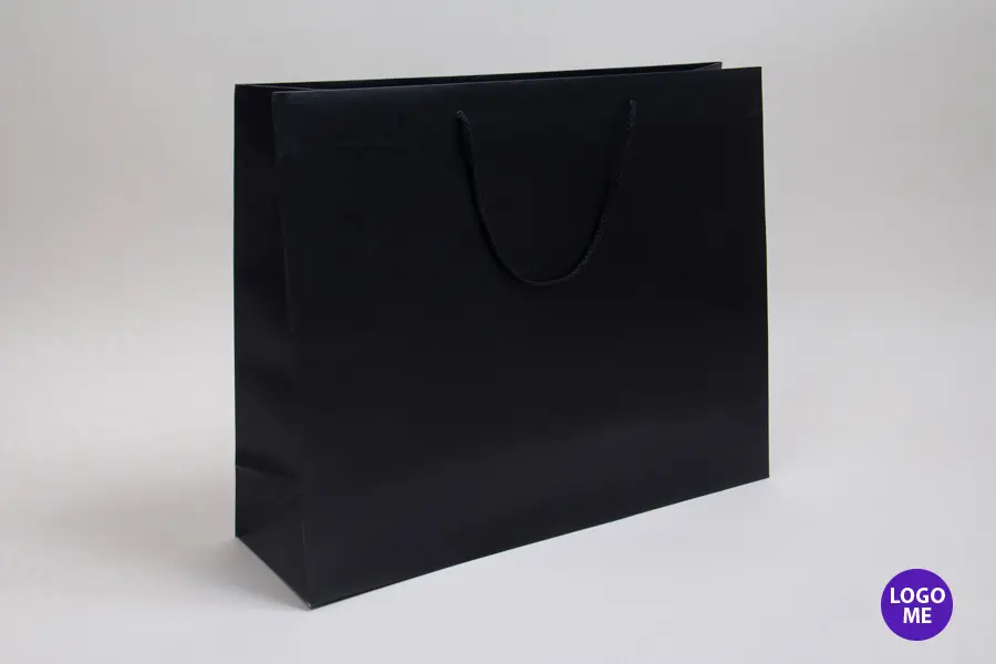 20W x 6D x 16H, Matte Eurotote Bags with Rope Handles, Black Matte