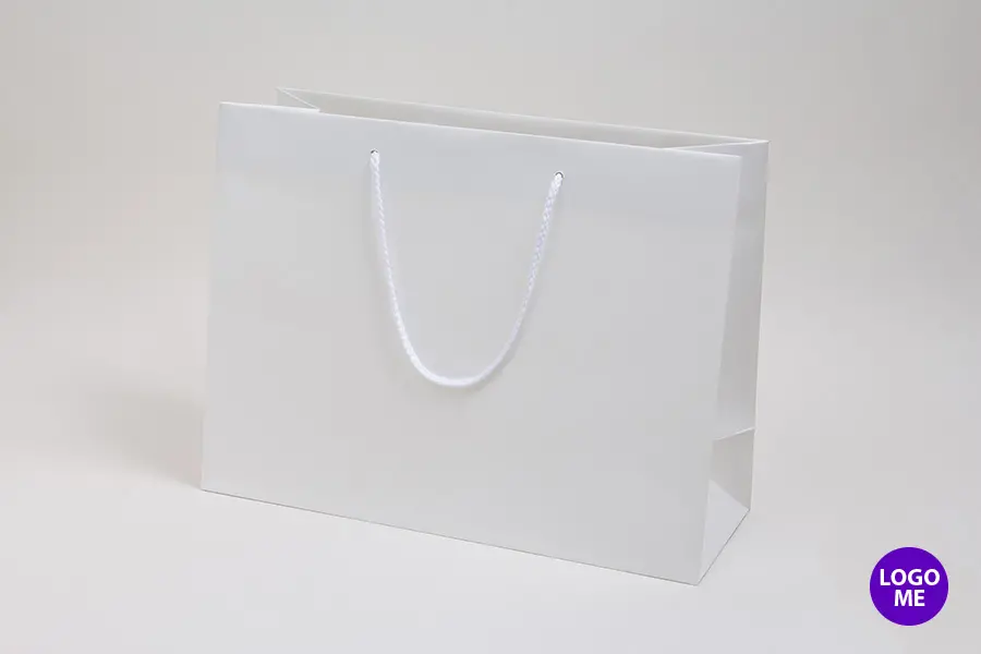 16W x 6D x 12H, Matte Eurotote Bags with Rope Handles, Matte White