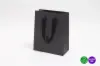 8W x 4D x 10H, Matte Eurotote Bags with Twill Ribbon Handles, Black Matte