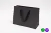 13W x 5D x 10H, Matte Eurotote Bags with Twill Ribbon Handles, Black Matte