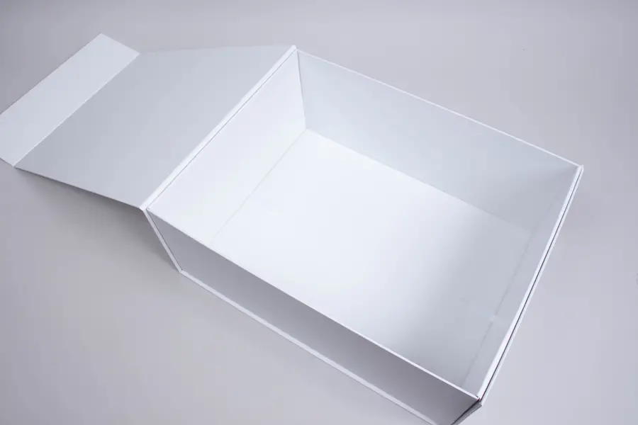 10-5/8L x 14W x 5-1/2H, Vogue Series 7 Panel Matte Magnetic Boxes, Matte White